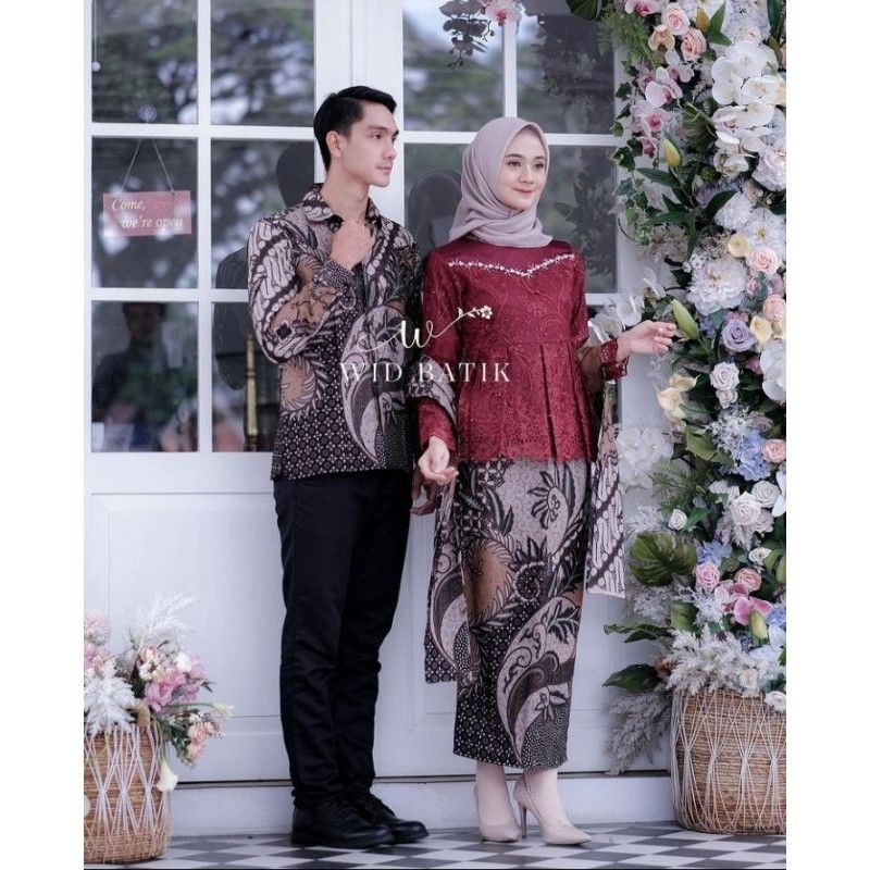 BATIK COUPLE KEBAYA ASYIFA TUNANGAN LAMARAN WISUDA KONDANGAN NIKAHAN WANITA MODERN TERBARU WIDBATIK