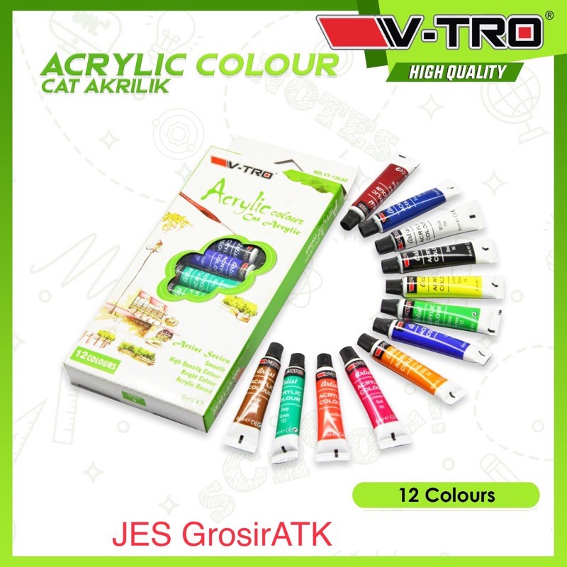 

Cat Akrilik V-Tro 12 Warna / Acrylic Colour [set]