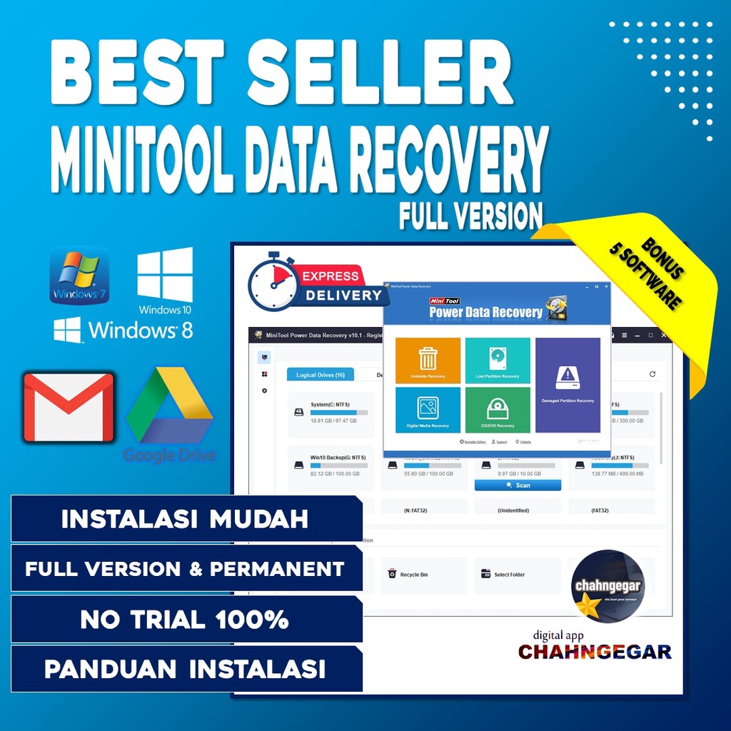 MiniTool Power Data Recovery 10 Full Version | Software Recovery Pemulih Data Windows | EaseUs Recovery Wizard