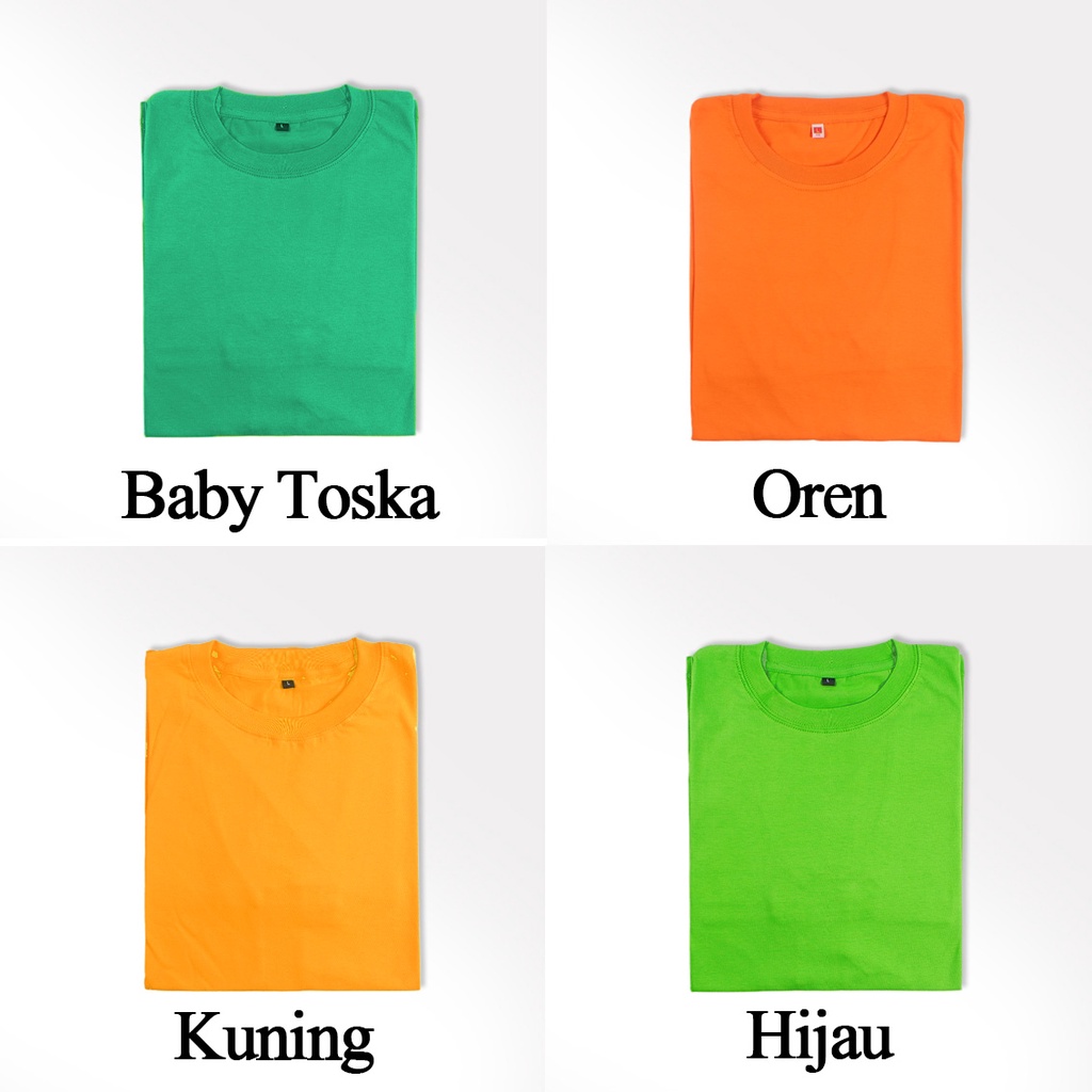 Kaos Polos Lengan Pendek Bahan Cotton Combed 30s Pria Wanita