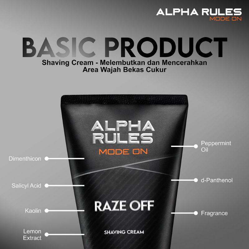 ALPHA RULES RAZE OFF SHAVING CREAM