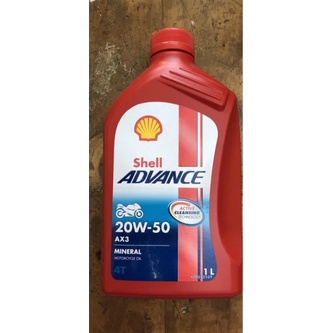 OLI MESIN MOTOR SHELL ADVANCE 4T 20W-50 AX3 1 LITER ORIGINAL