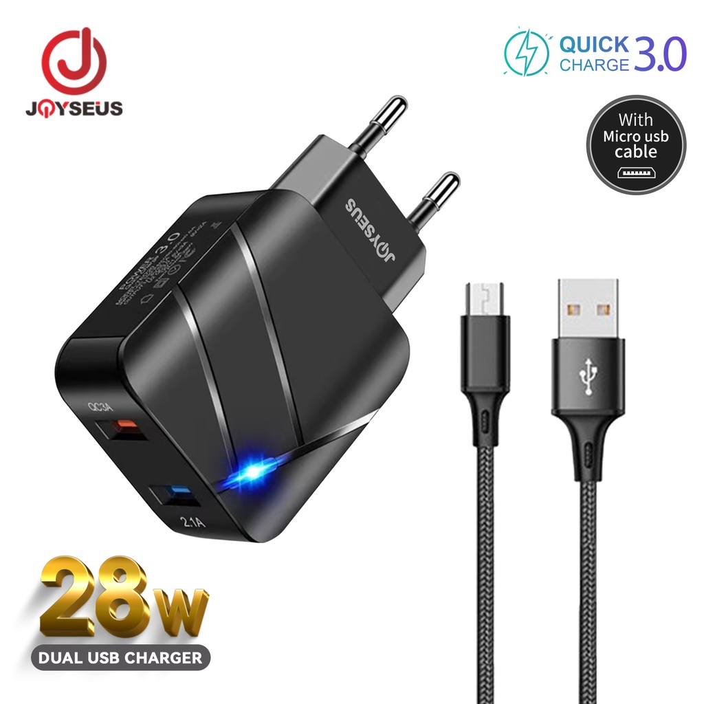 Joyseus Charger Fast Charging Kabel Micro Original Casan Quick Charge Free Kabel Data