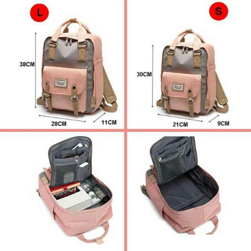 Tas Ransel Wanita Sekolah Kapasitas Ransel Kanvas Ransel untuk Anak Perempuan Fashion Vintage Laptop