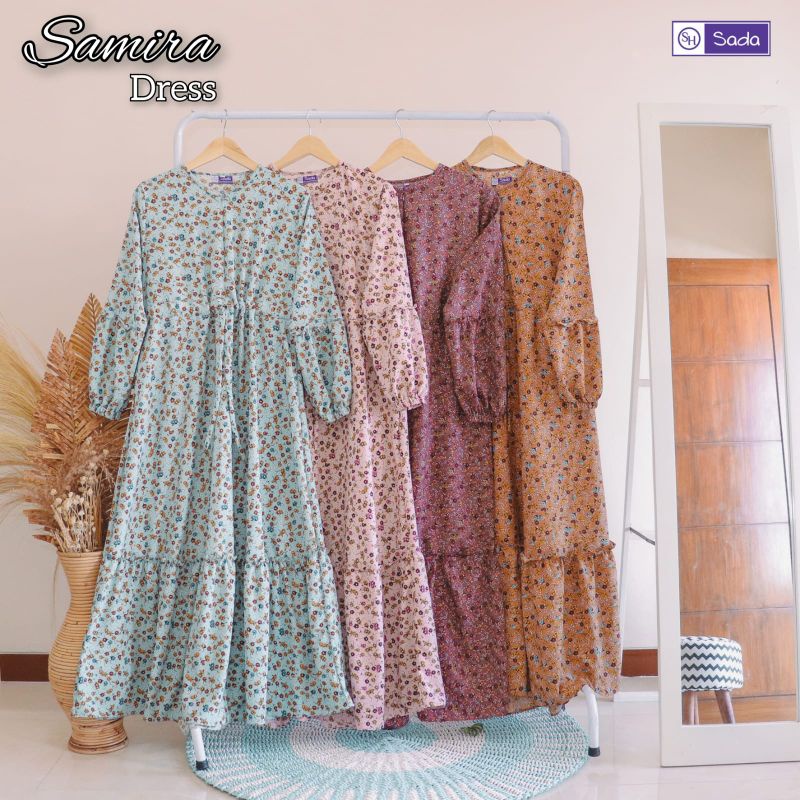 Terbaru Gamis Crincle Motif/ Gamis Syari Busui Friendly/ Samira Dress ori by Sada Hijab