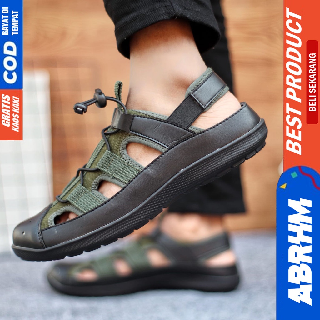 Sepatu Sendal Pria Casual Sepatu Slop Keren Kerja Outdoor Kulit PU Original LEXXA ABRHM