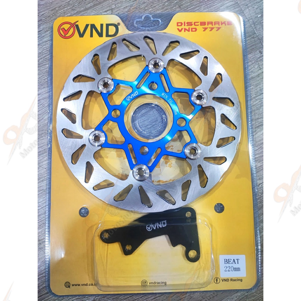 VND Piringan Cakram Disc Brake Model PSM Diameter 220 mm Floating Vario Beat Scoopy FI ESP Dapat Braket Cakram Depan Floating Kembang Lubang 4 Honda