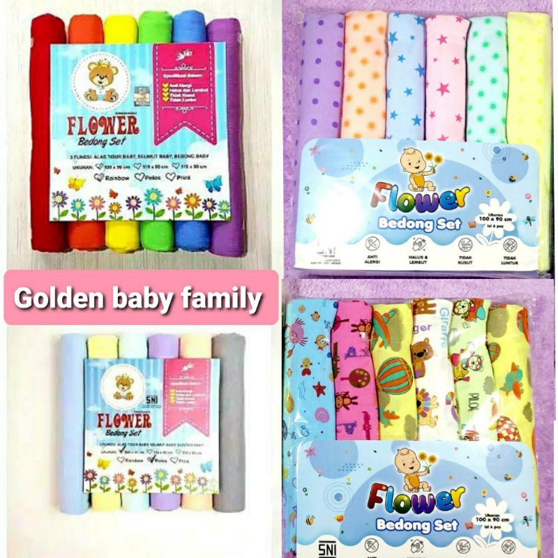 6in1 Bedong FLOWER/OWIE Polos Tua, Muda/ Motif Polkadot Star, Boneka uk. 90 x 100/115 x 90 cm