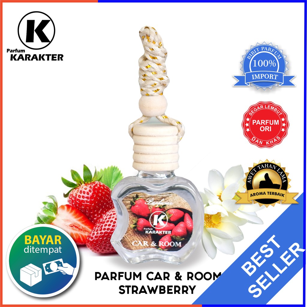 Parfum Mobil &amp; Ruangan Aroma Strawberry Model Gantung | Wangi dan Tahan Lama | Kemasan 10ml | Bisa Cod | Terlaris