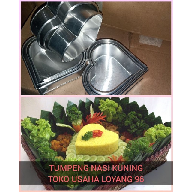 cetakan loyang waru / love nasi kuning, cetakan loyang waru mini untuk nasi kuning bahan aluminium