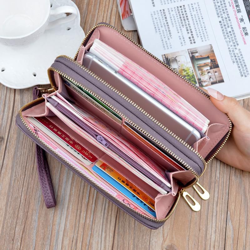 MANYIDI Dompet Wanita Panjang 2 Resleting Murah Import Premium Kulit S149