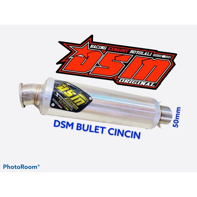 Knalpot DSM bulat cincin munium slencer original dsm