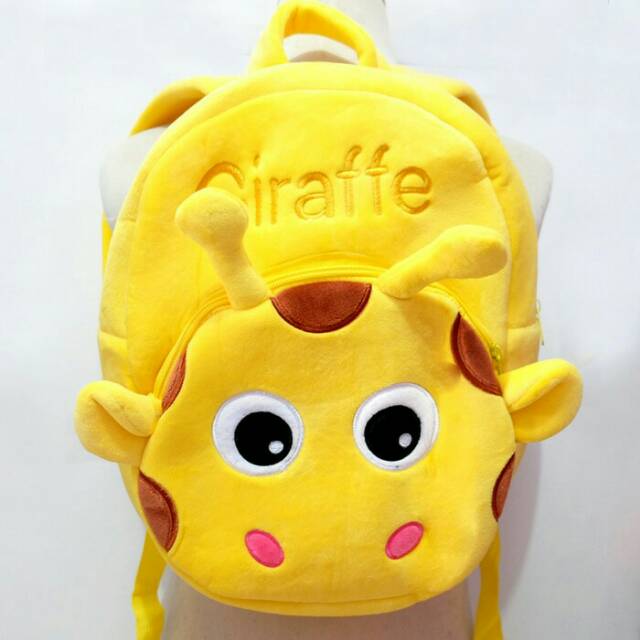 Tas ransel anak impor animal giraffe jerapah anak sekolah tk sd paud anak cowok l