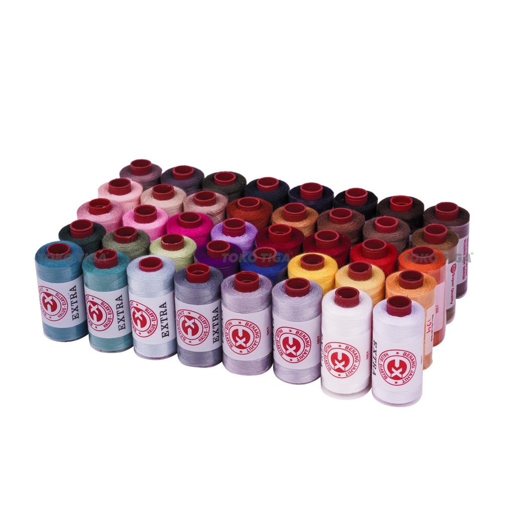Benang Jahit Polyester 500 Yard 450 Meter 40/2 Merek EXTRA - Set B