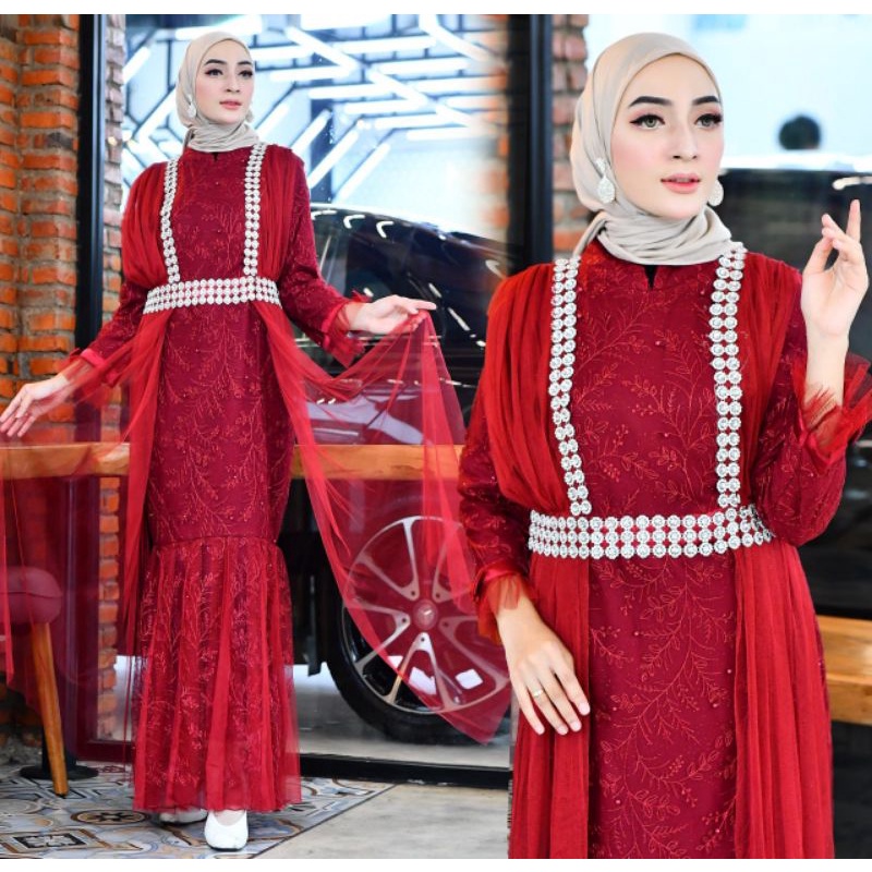 GAMIS RHEKA NEW//GAMIS PESTA//KEBAYA BROKAT//GAMIS MEWAH//GAMIS TULLE//KEBAYA CANTIK//BY PELAMINAN