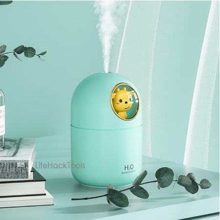 [PROMO 6.6] Cute Animal Humidifier Diffuser Aromatherapy Essential Oil 300ml Portable + Lampu Tidur-2