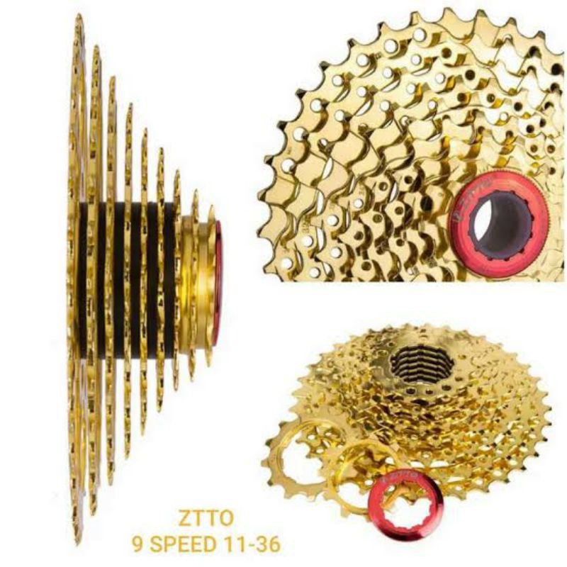 Sprocket Gold ZTTO sproket 9 speed 11 36T Sepeda lipat minion MTB