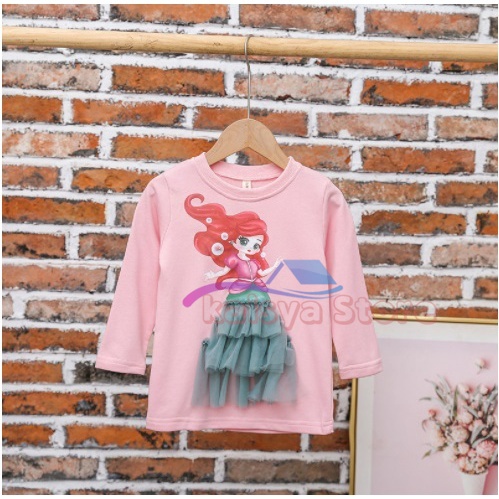BAJU ANAK BAJU princess gaun 3D anak, Baju frozen snowwhite mermaid lucu anak LENGAN PANJANG ORI IMP