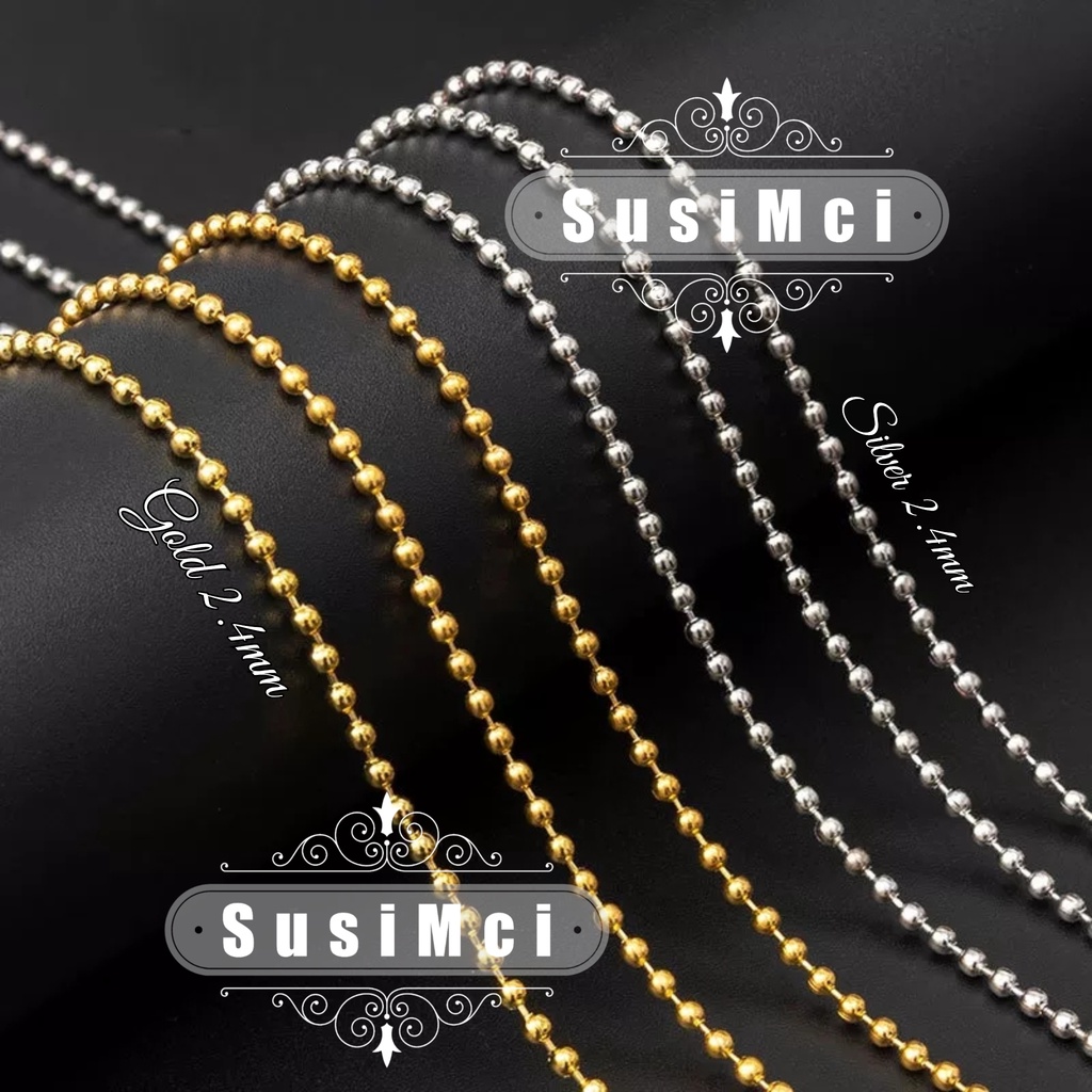 [[ 75cm ]] Rantai Kalung Bijilada Biji lada Gold / emas HIGH QUALITY stainless 316L chain necklace l