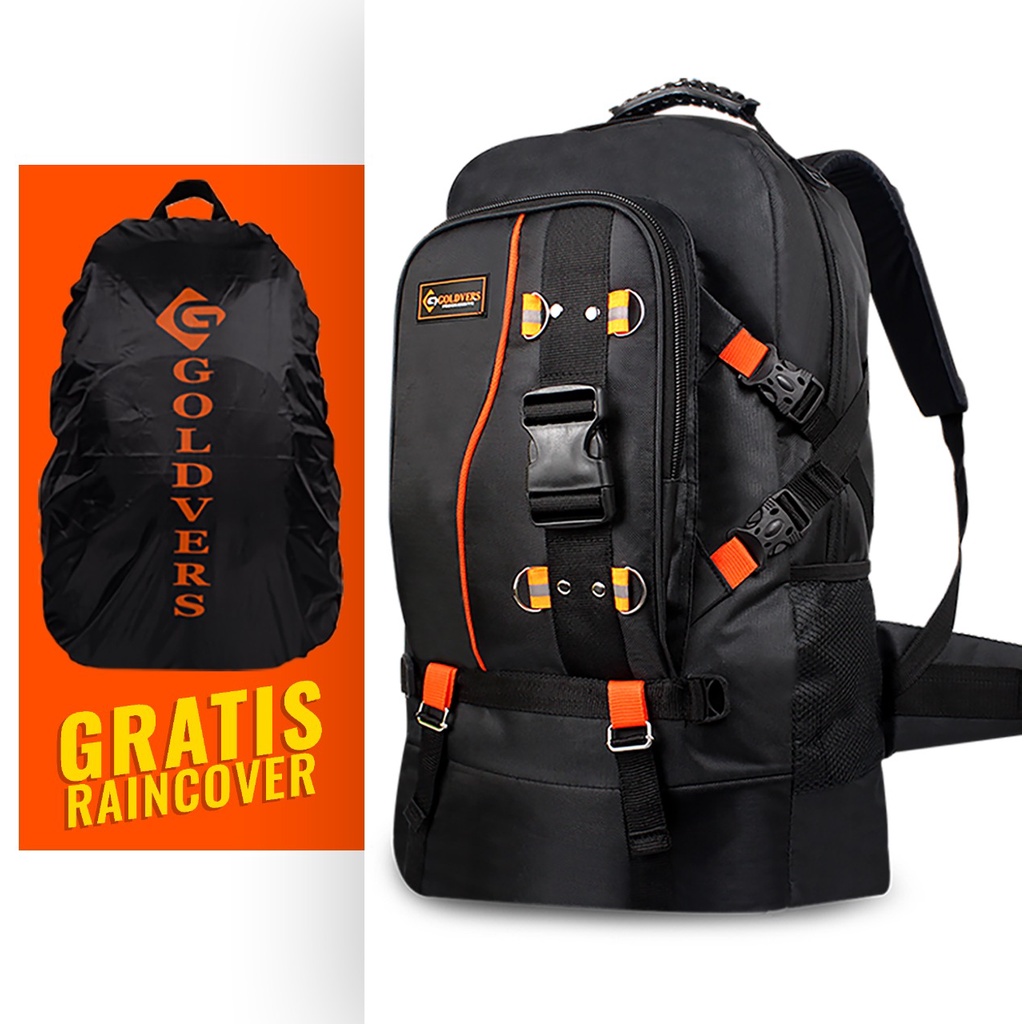 Tas Ransel Pria Goldvers GRATIS RAINCOVER Tas Punggung JUMBO - Goldiesbags