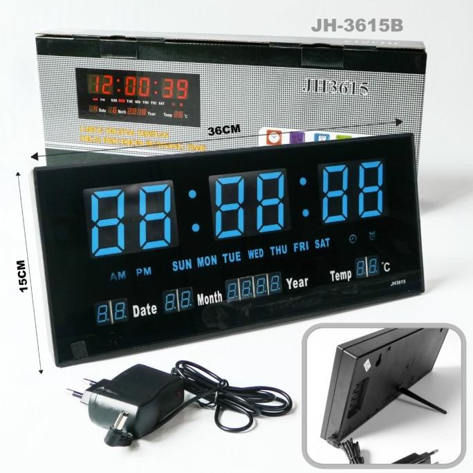 Jam Dinding Digital Led Biru 3615