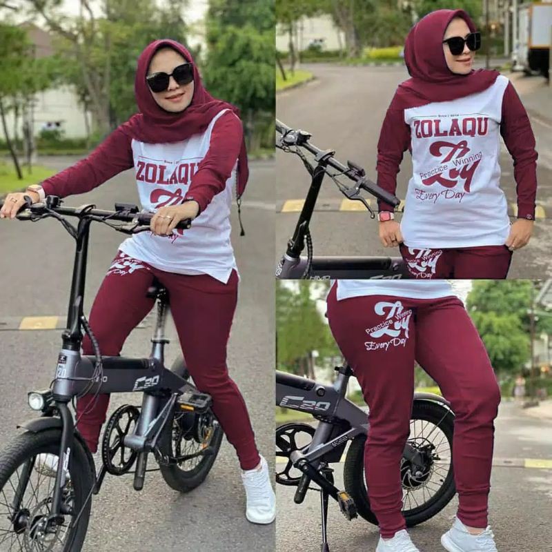 SET EVERYDAY ZOLAQU - SETELAN TRAINING SPORT PANJANG TERBARU - BAJU OLAHRAGA SENAM ZUMBA SEPEDA XL
