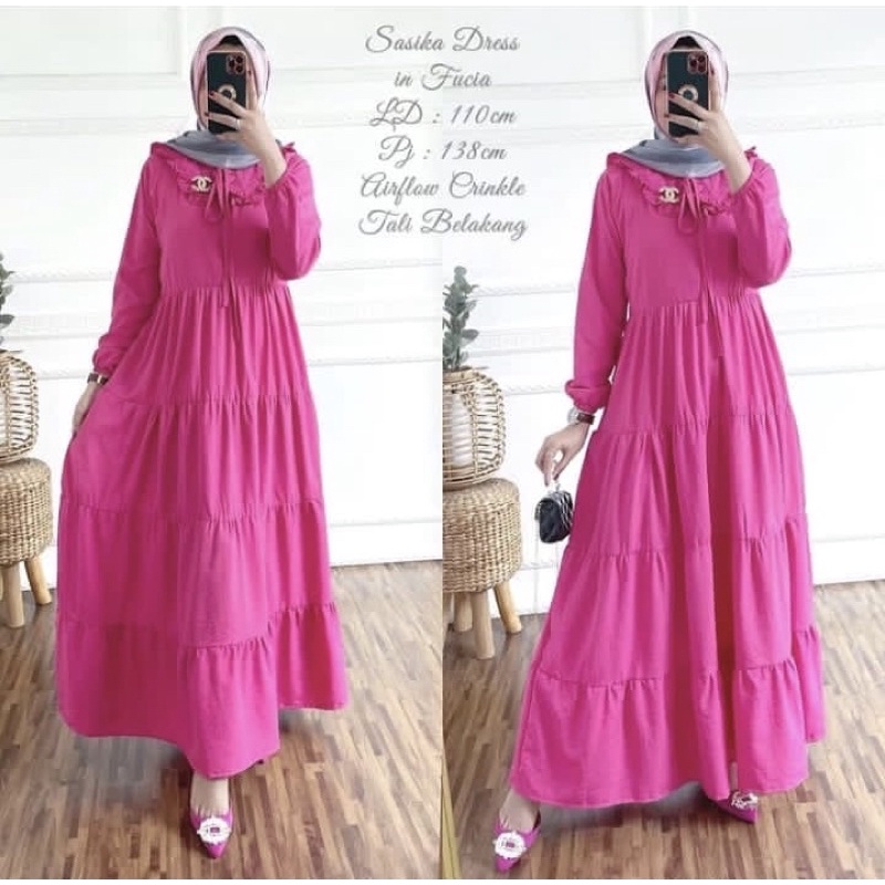 SASIKA POPLIN DRESS GAMIS RAYON