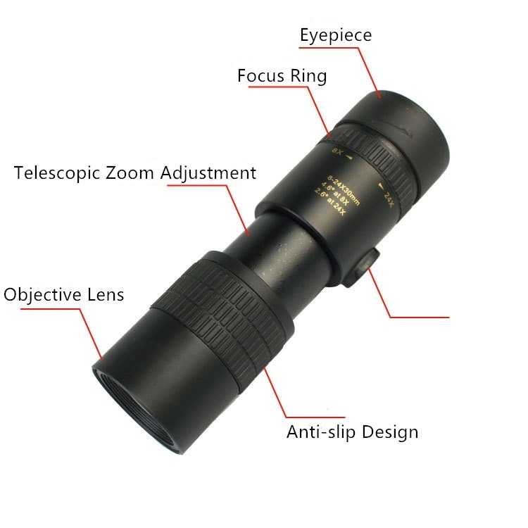 Lensa Tambahan HP Portable Monocular Tele Zoom HD 8-24X30 Tripod