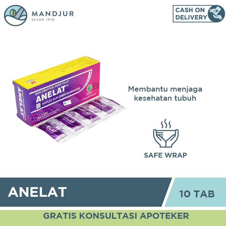 Anelat Strip 10 Kaplet - Suplementasi Asam Folat Ibu Hamil