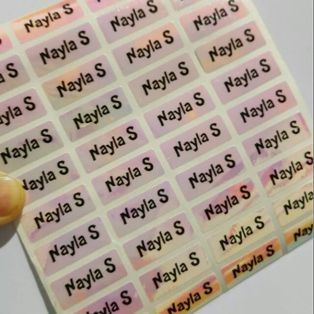 

Label Nama Anti Air Sticker Waterproof Polos Rainbow