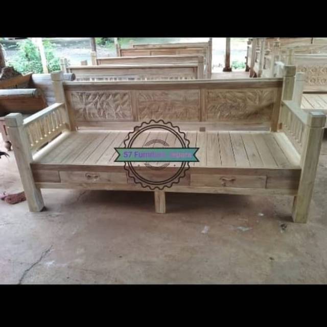 Bale bale bangku panjang Mentahan/risban ukir minimalis Jepara