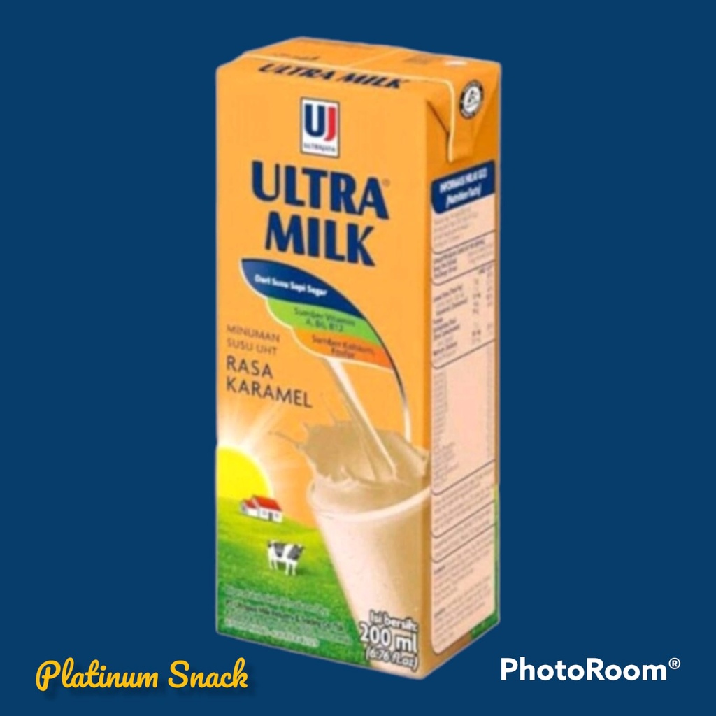 Susu UHT Ultra Milk 200 ml Cokelat, Strawberry, Full Cream 1 Dus (24 x 200 ml)