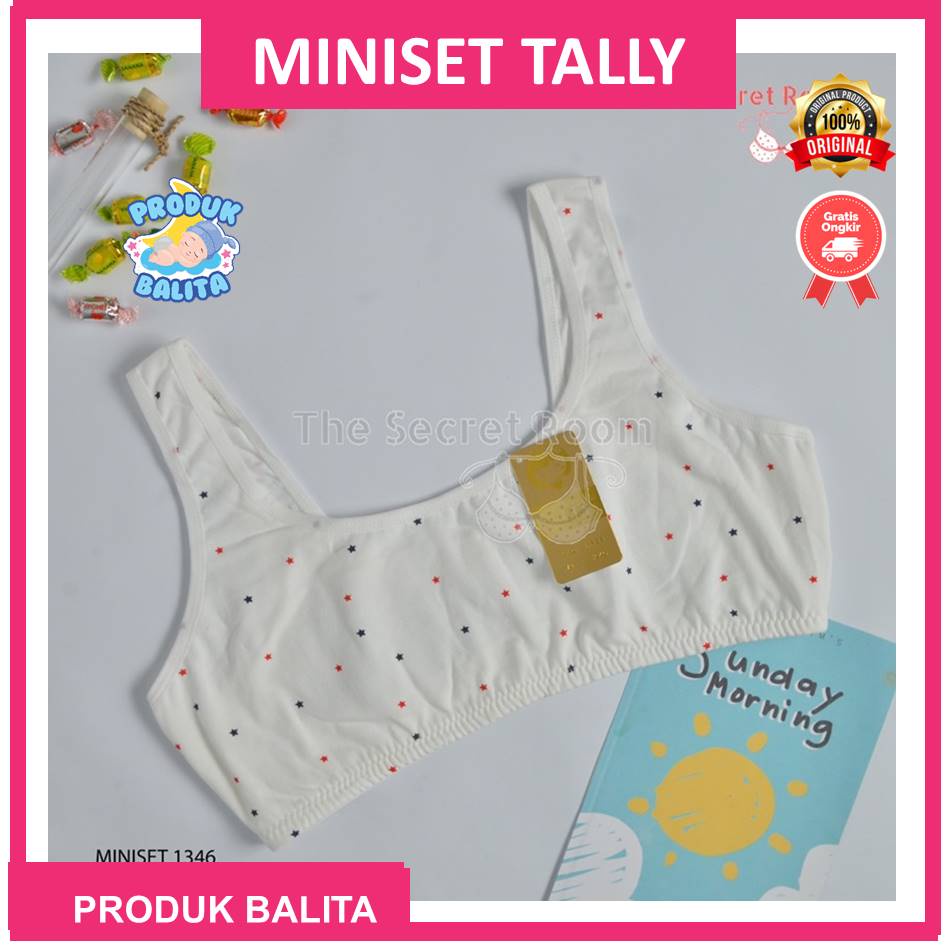 TALLY MINISET 1346 Miniset Anak Motif Polkadot Tanpa Busa Free Size Terlaris