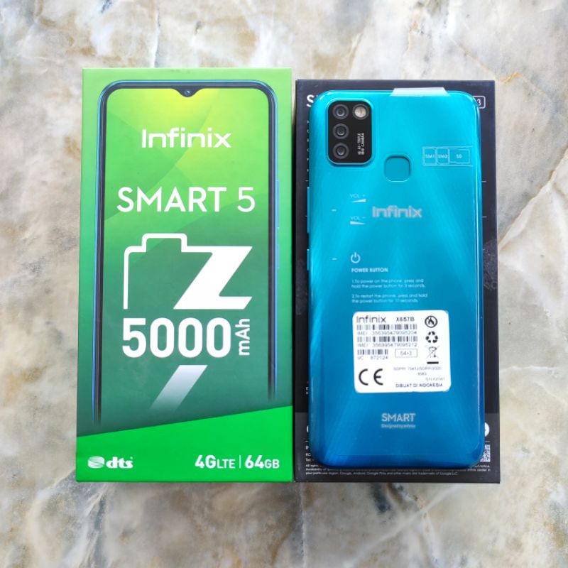 Infinix Smart 5 3/64 ram 3 internal 64 Gb seken mulus