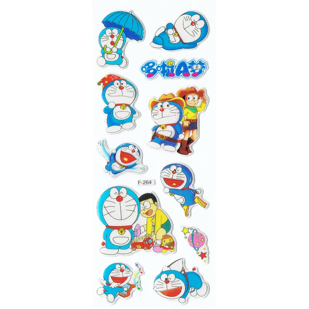 SK044 Stiker Sticker Timbul Strip Aneka Gambar Kartun Anak Doraemon