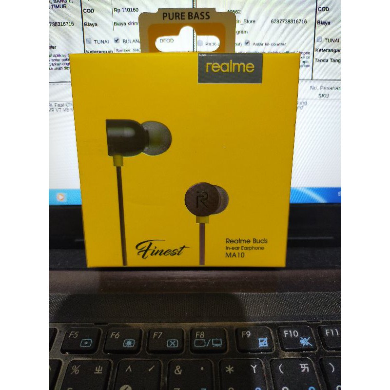 Headset earphone handfree realme buds MA10 magnet