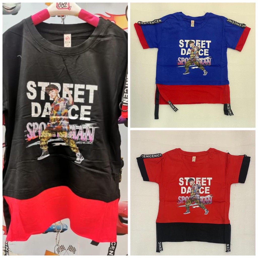 Baju Atasan Anak Laki - Laki Versi Korea Street Dance / Kaos Lengan Pendek Import 100% Premium R111