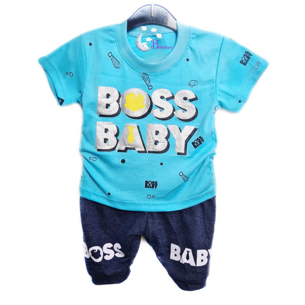 BAJU BAYI  BOBOBAM KAOS B0SS BABY SETELAN ANAK LAKI-LAKI / SETELAN ANAK HARGA GROSIR