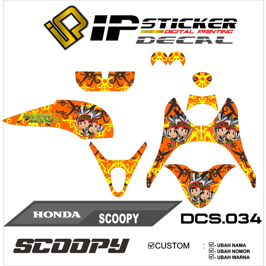 Decal sticker atau full body SCOOPY KARBU / LAMA desain 34