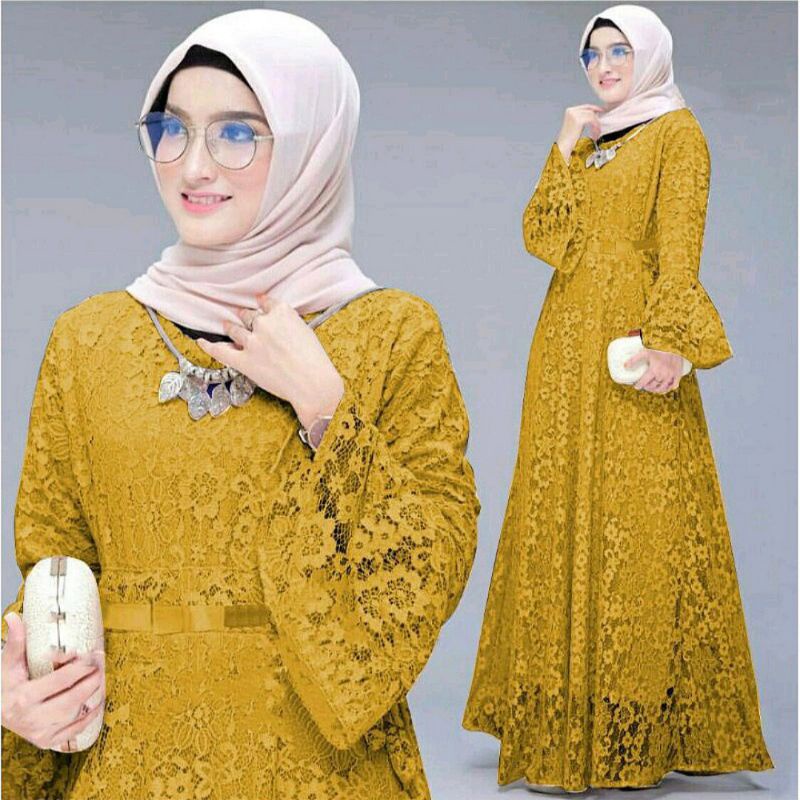 MAXI YUNITA BRUKAT TULANG PREMIUM / GAMIS PESTA BRUKAT/GAMIS KONDANGAN / GAMIS ACARA PESTA MURAH