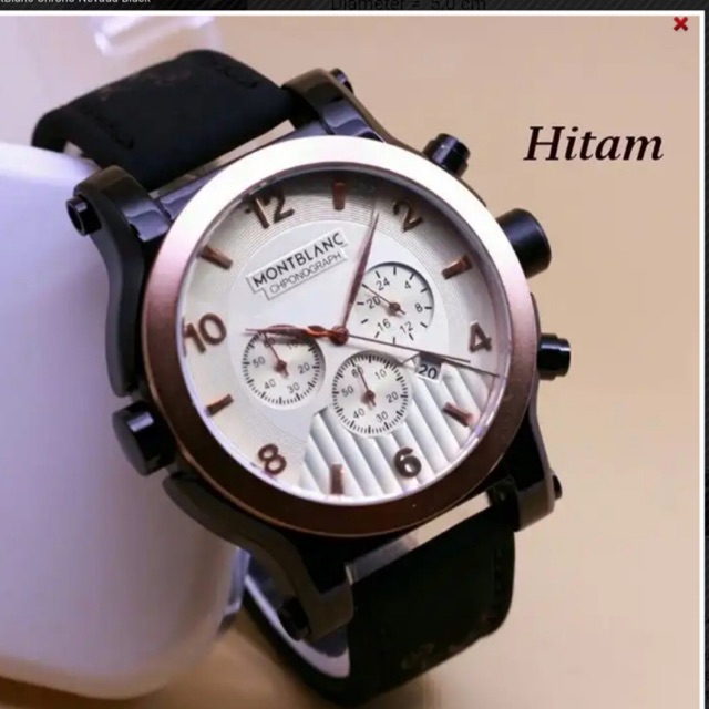 Jam tangan chrono cowok Montblanc Nevada Hitam