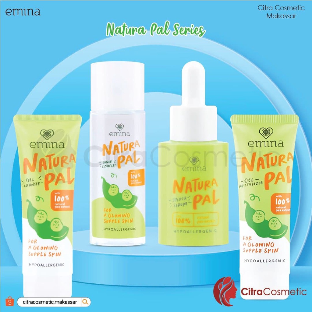 Emina Natural Pal Series Splash Serum | Toner Essence | Gel Cleanser | Gel Moisturizer