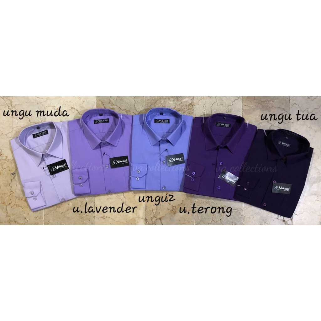 KEMEJA PRIA VOLERO - KEMEJA POLOS LENGAN PANJANG PRIA  WARNA UNGU MUDA / UNGU 2  / UNGU LAVENDER / UNGU TERONG / UNGU TUA