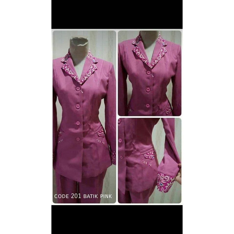 Blazer Batik Wanita, Blazer Kerja, Setelan Formal, Jas Wanita Best Quality