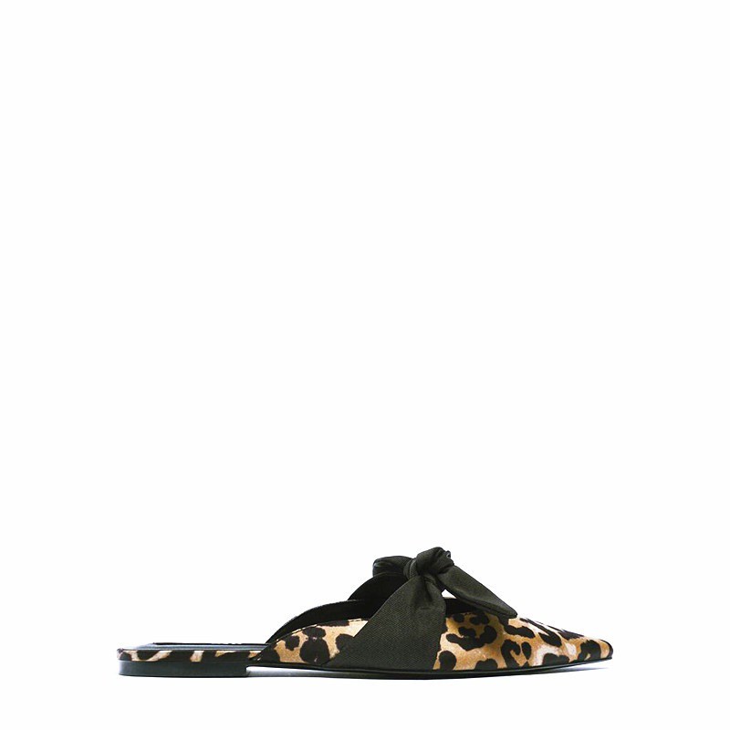 SEPATU ZR-131 ANIMAL PRINT MULES WITH BOW