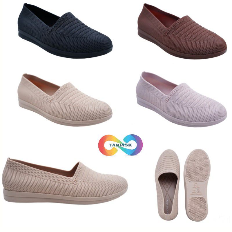 Porto Lady KSM - Sepatu Jelly Slip On Karet Terbaru Anti Air Lentur & Elastis