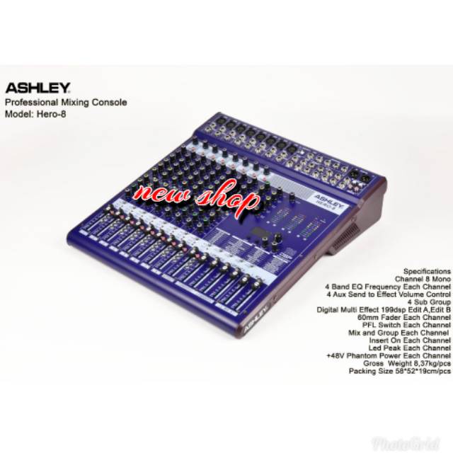 Mixer audio ASHLEY HERO 8 original 8channel mono