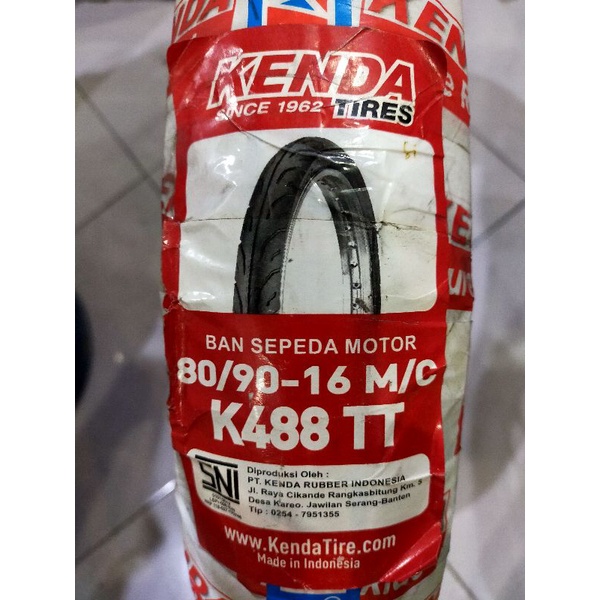 KENDA BAN LUAR 70 80 / 90 RING 16 TT TUBETYPE TUBELESS NUVO SKYWAVE