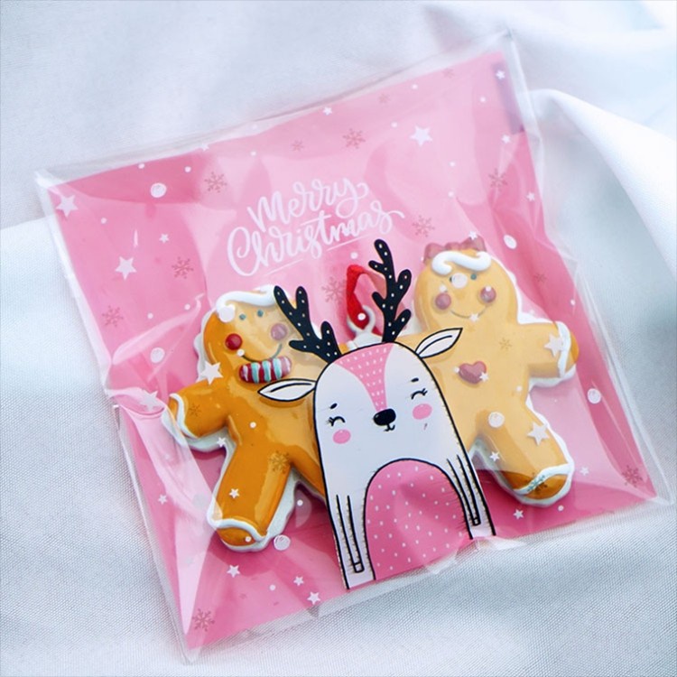 

Plastik Cookies Natal 10x10cm motif non sealer Plastik kue Natal / Plastik Cookies christmas