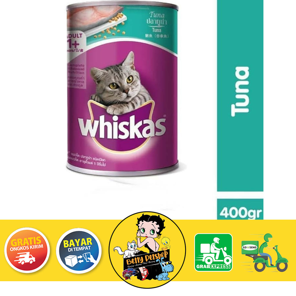 Jual WHISKAS TUNA MAKANAN KUCING BASAH KALENG 400GR Shopee Indonesia